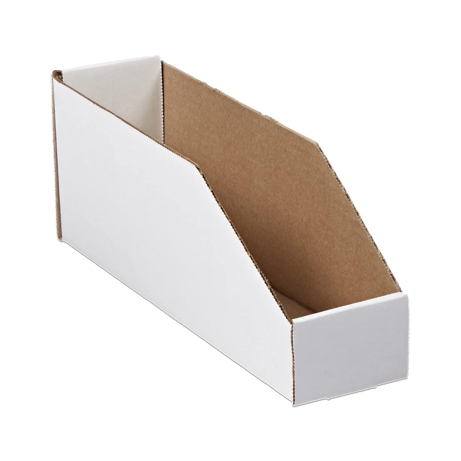 Box Partners Open Top Bin Boxes 3" x 12" x 4 1/2" White 50/Bundle BINEB123