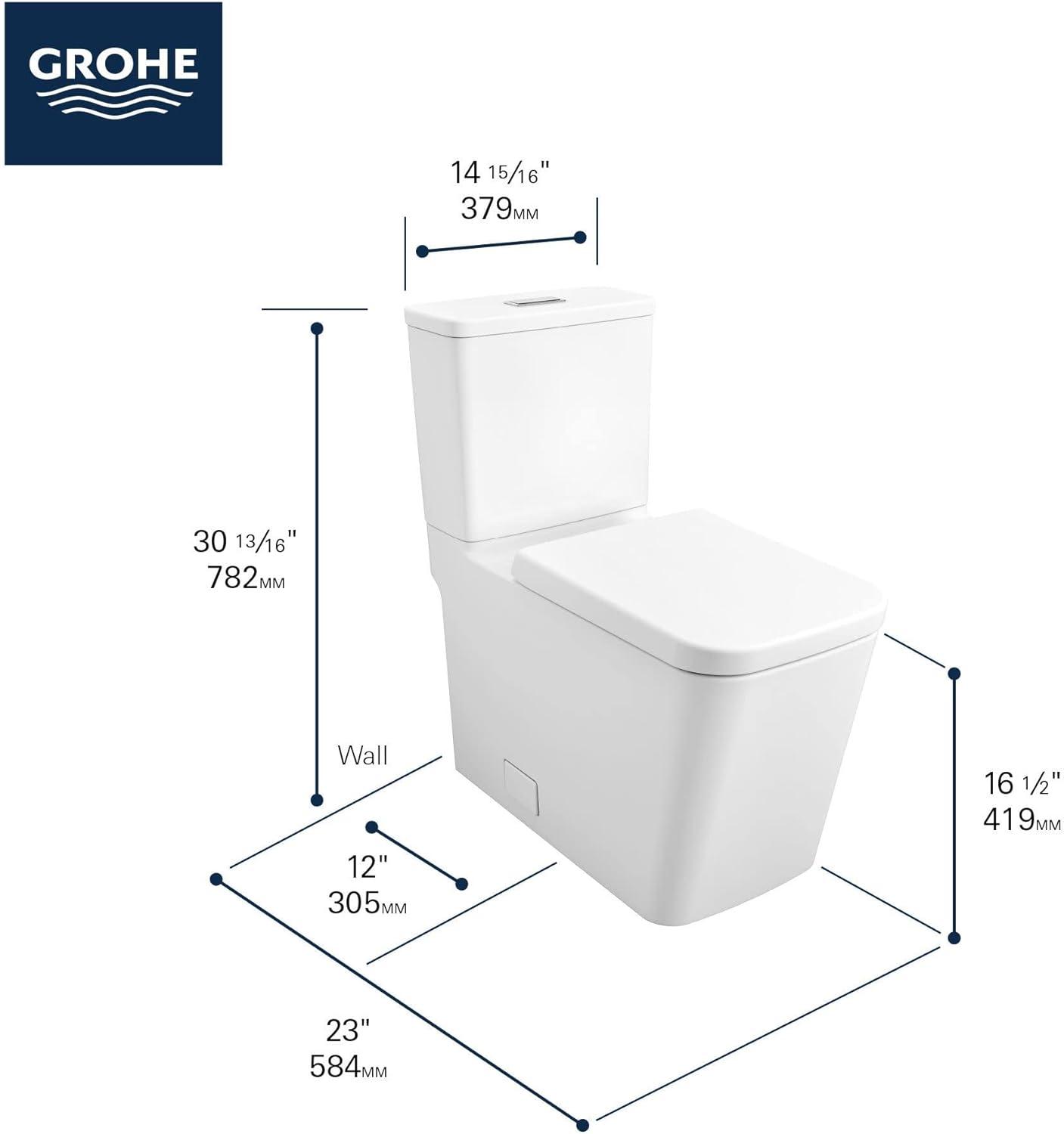 Alpine White Dual Flush Elongated Modern Toilet with Seat