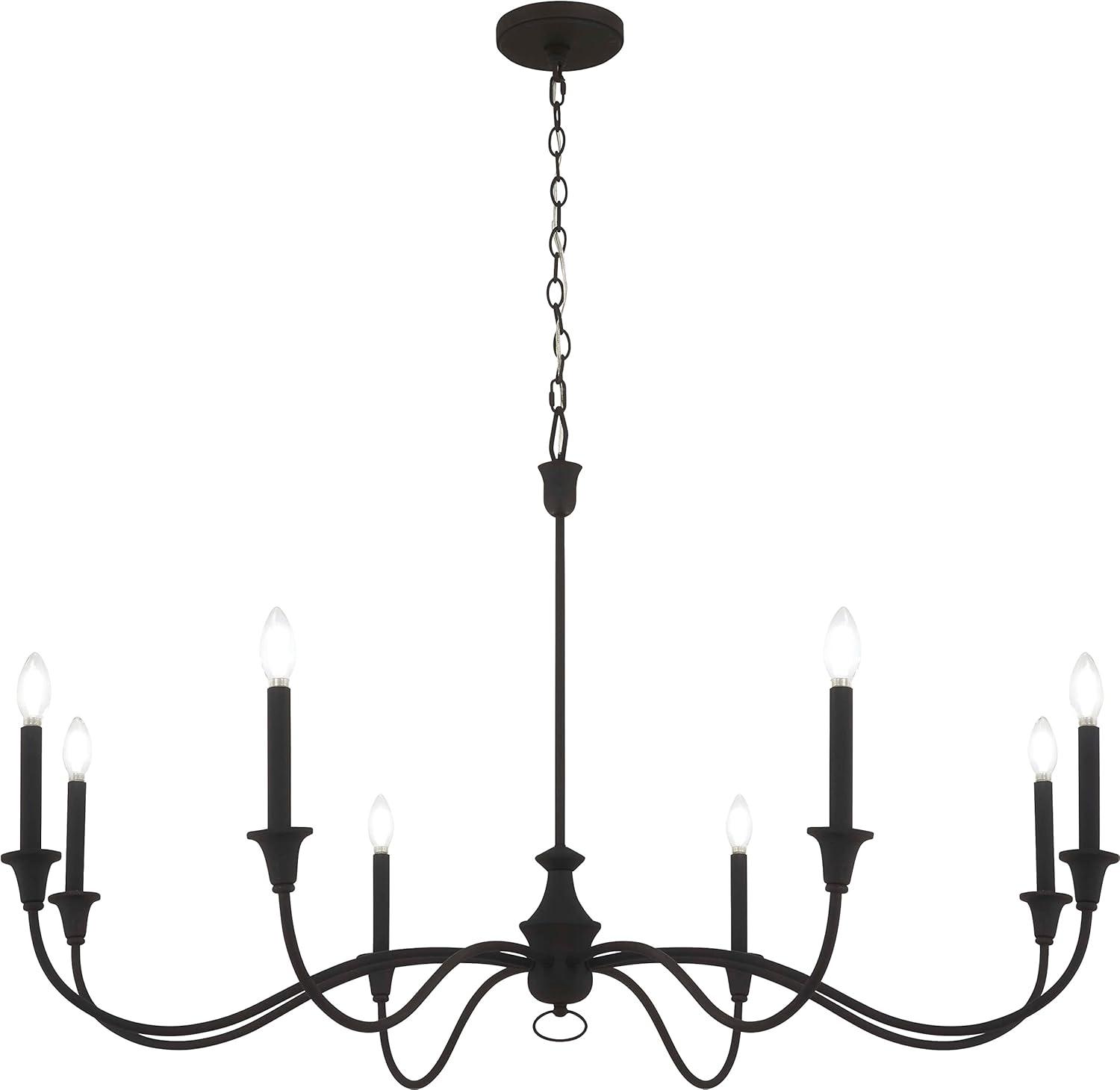 Textured Black 8-Light Candle Style Chandelier