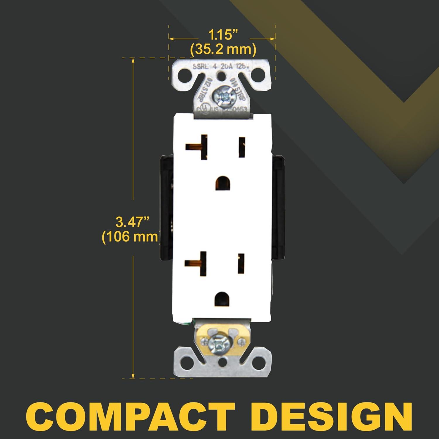 Faith 10-Pack White Thermoplastic Duplex Receptacle Outlets