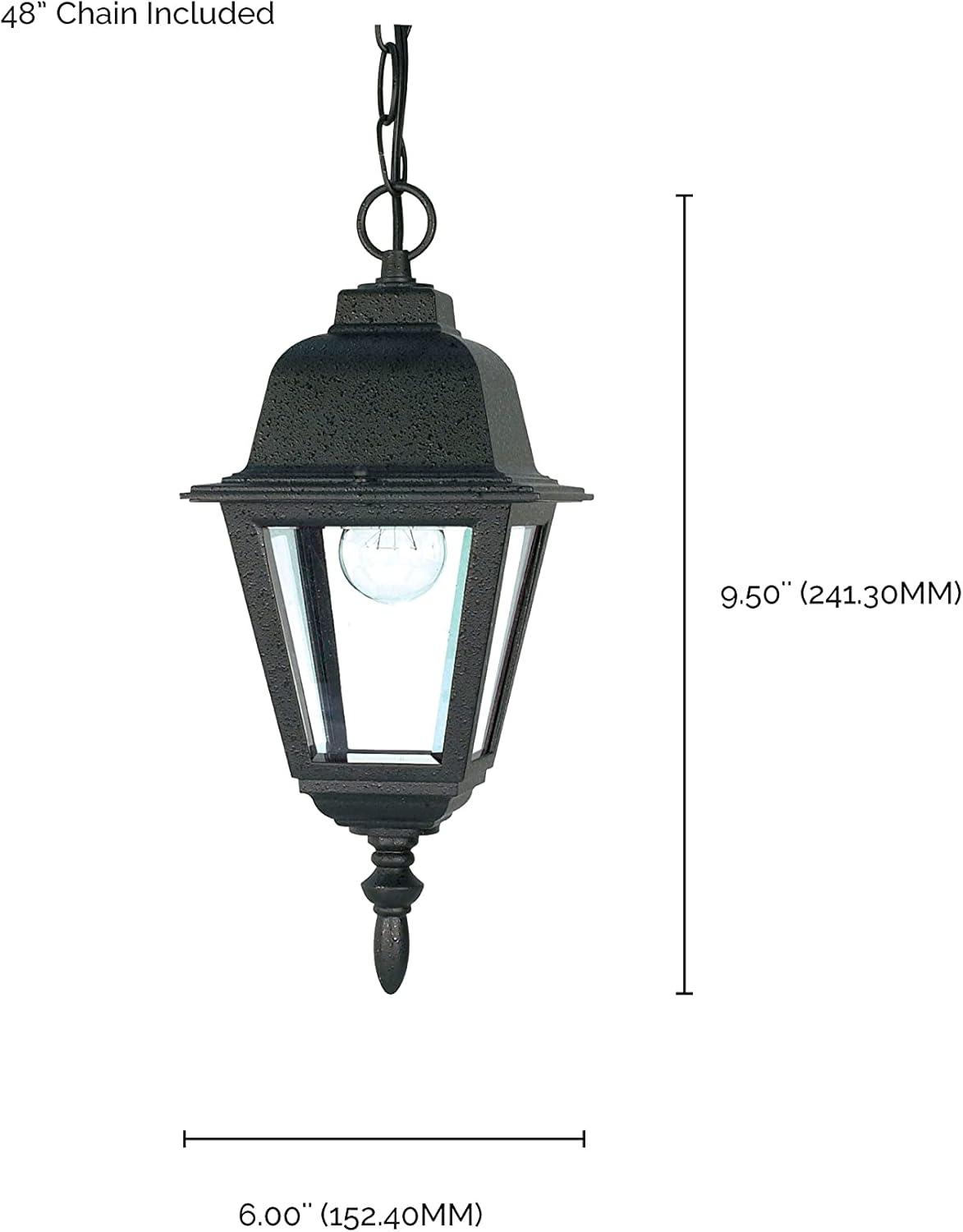 Briton Black Glass Outdoor Hanging Lantern