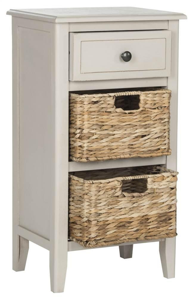 Everly Drawer Side Table - AMH5743D - Vintage Grey - Safavieh Couture