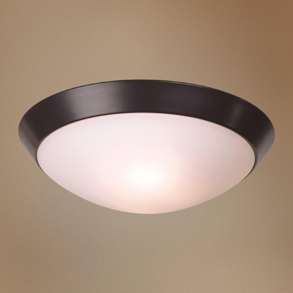 Elegant 15" Bronze Glass Bowl Ceiling Light Flush Mount Fixture