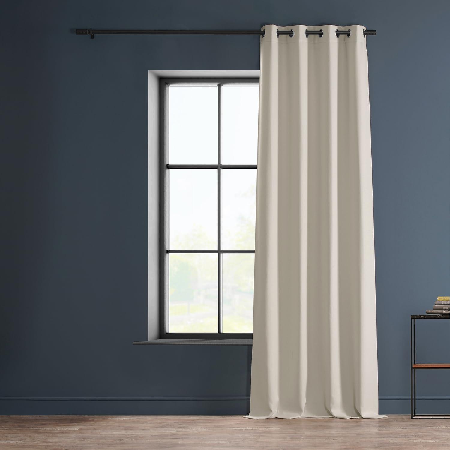 Birch Faux Linen Grommet Room Darkening Curtain (1 Panel), Birch, 50W X 120L