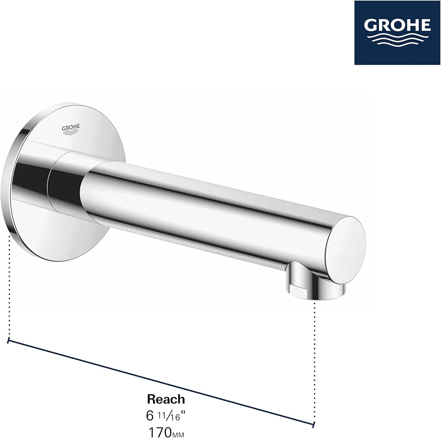 Contemporary Black and Chrome Wall Mounted Tub Spout