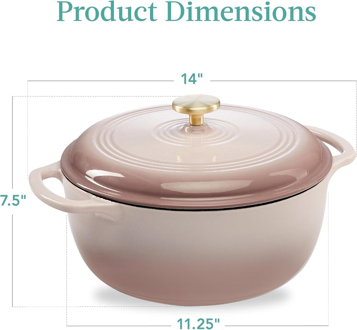 Best Choice Products Enamel Cast-Iron Dutch Oven, Heavy-Duty Cookware w/ Dual Handles, Lid