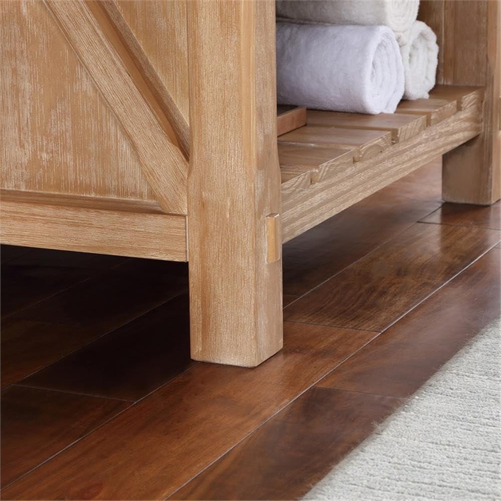 Villareal 36" Single Bath Vanity in Weathered Pine Wood & White Farmhouse Basin