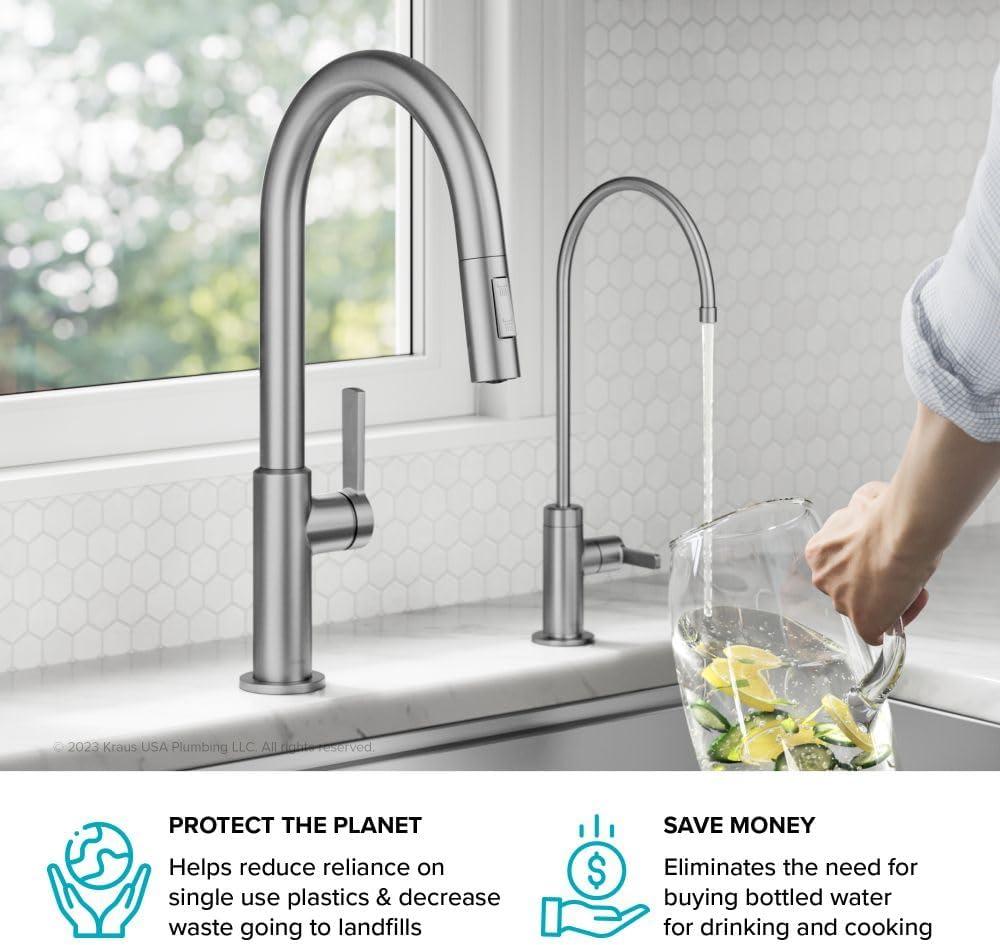 KRAUS Oletto Single Handle Drinking Water Filter Faucet for Reverse Osmosis