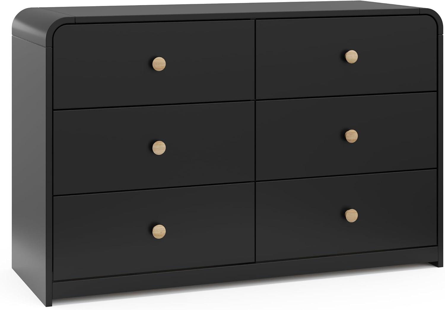 Storkcraft Santos 6-Drawer Dresser (Black with Natural)