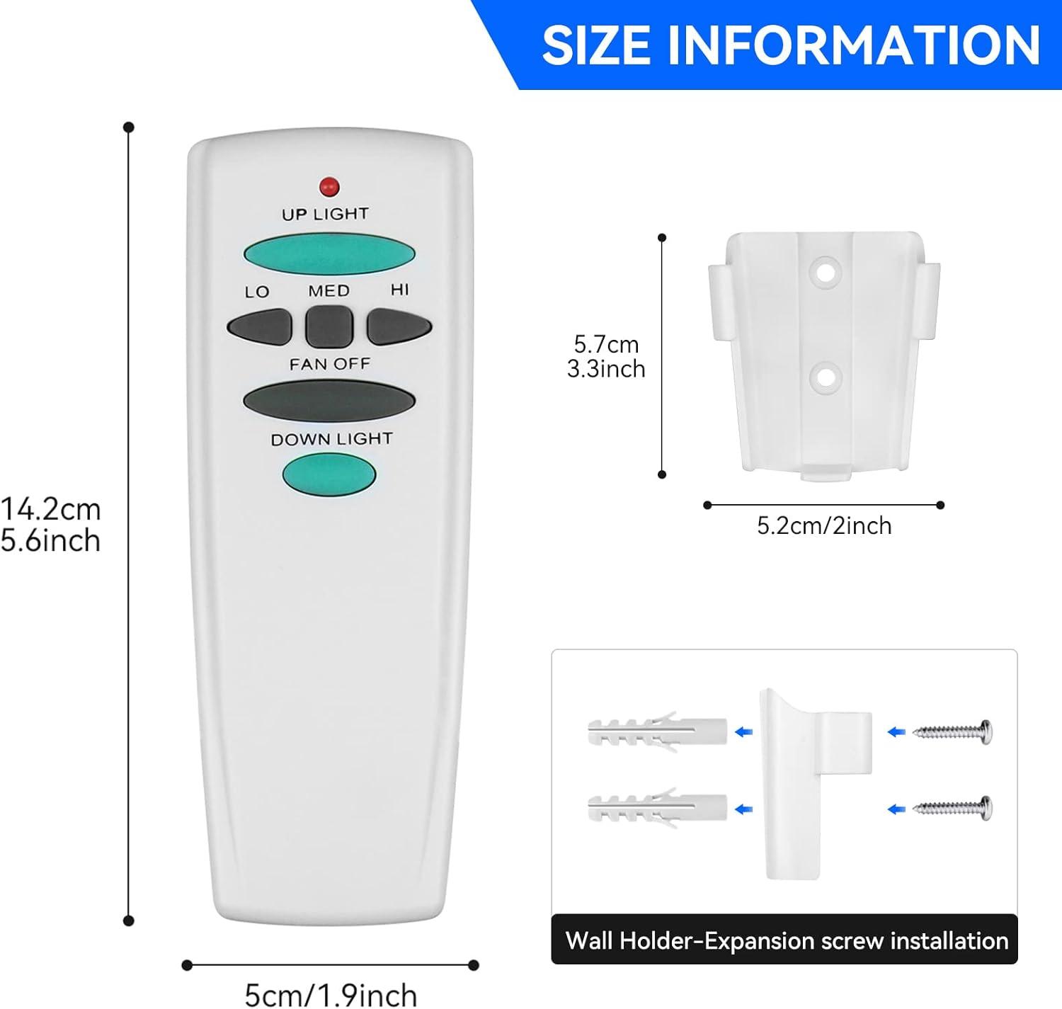 Hampton Bay UC7078T Replacement for Ceiling Fan Remote UC7078T with Up Down Light, L3H2010FANHD Fan-HD Fan-HD6 (Remote Only)