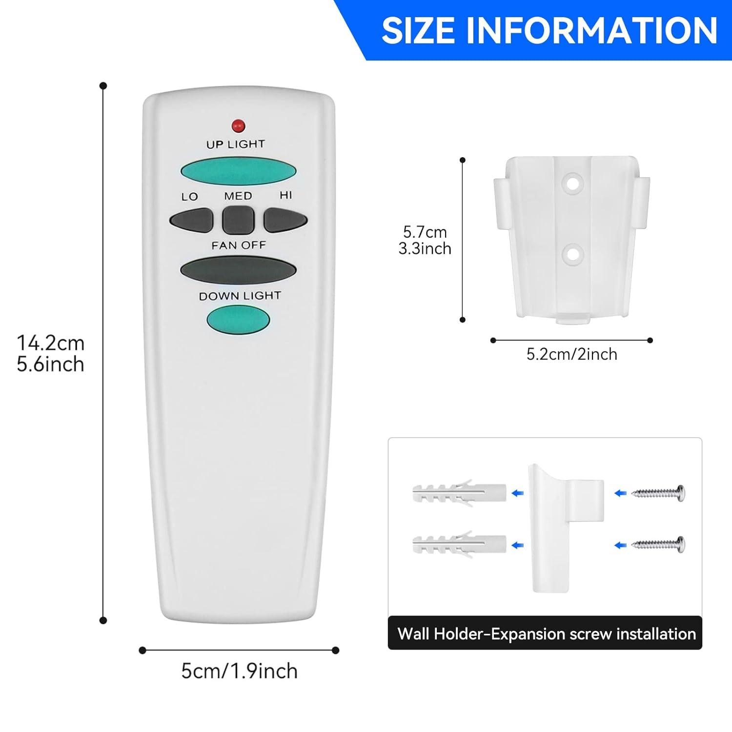 Hampton Bay UC7078T Replacement for Ceiling Fan Remote UC7078T with Up Down Light, L3H2010FANHD Fan-HD Fan-HD6 (Remote Only)