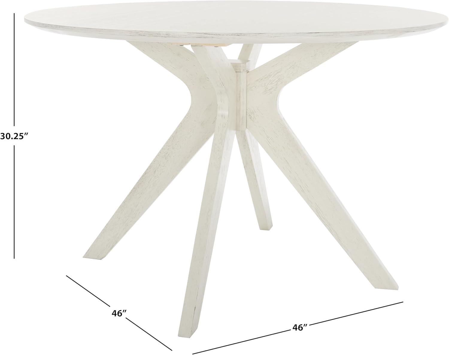 SAFAVIEH Couture Carolee 46" Round Dining Table, White Wash