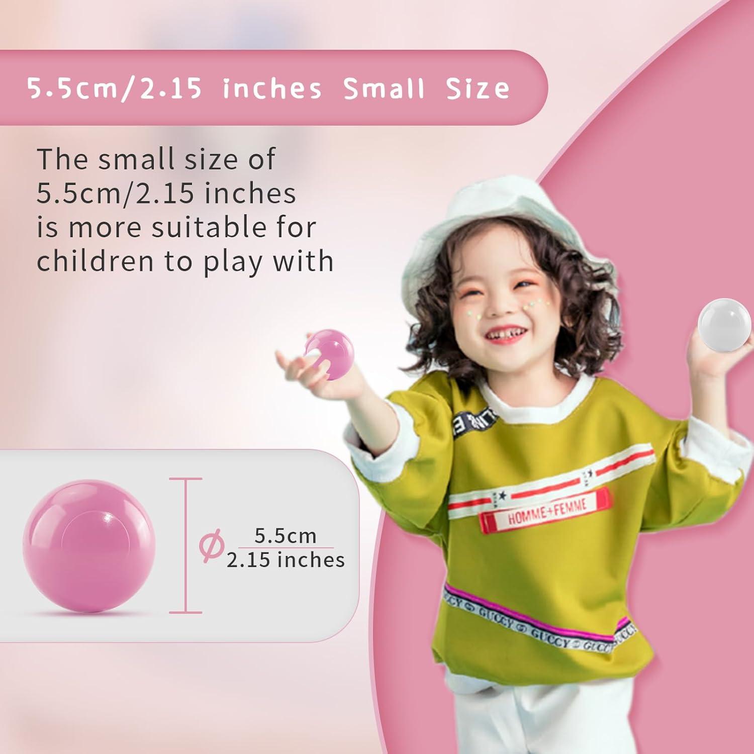 Anvazise 100Pcs Ball Pit Balls Thickened Eco-friendly Smooth Reusable Bite-resistant Hand-on Ability PE Material Macaron Color Pit Balls Kindergarten Toy