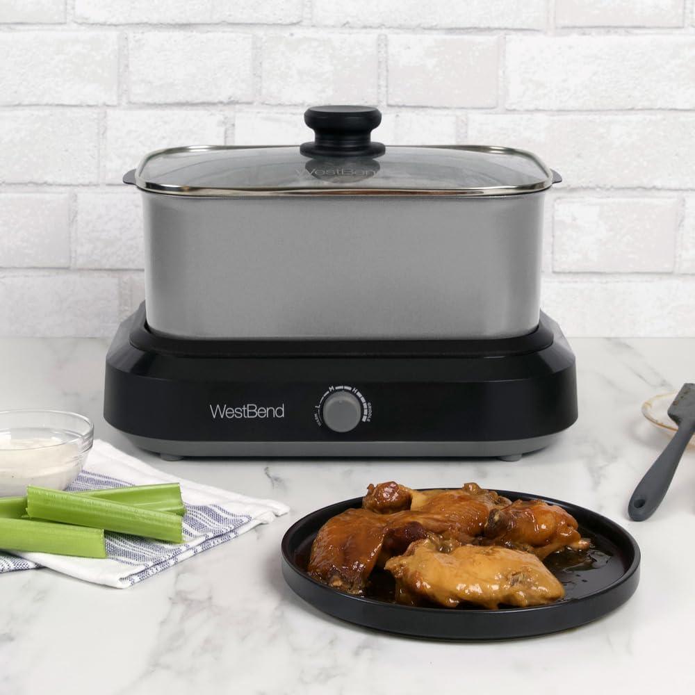 Silver 5-Quart Non-Stick Versatility Slow Cooker