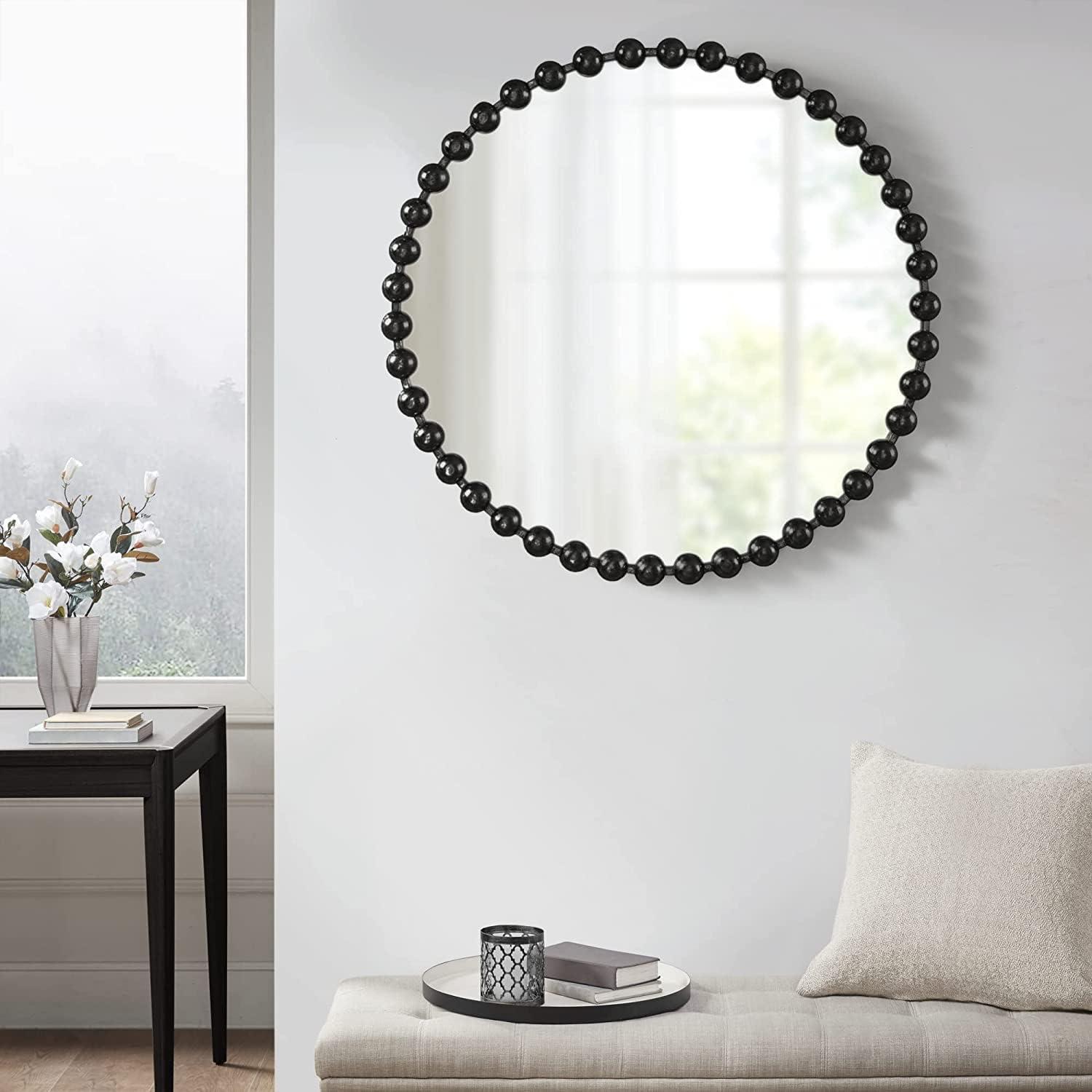 Marlowe Beaded Round Metal Wall Mirror