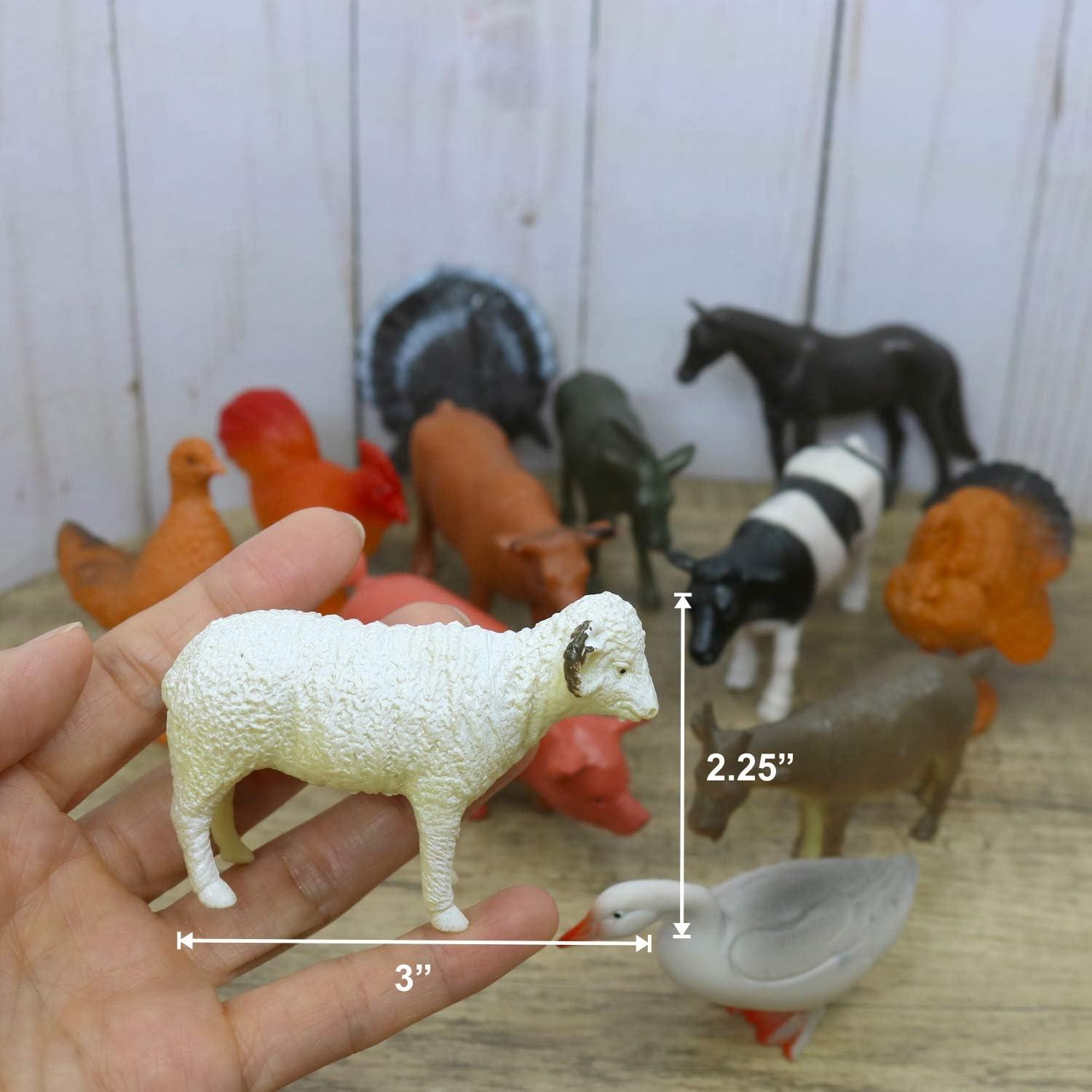 GIFTEXPRESS 5'' Farm Animals Figurine, Set of 12