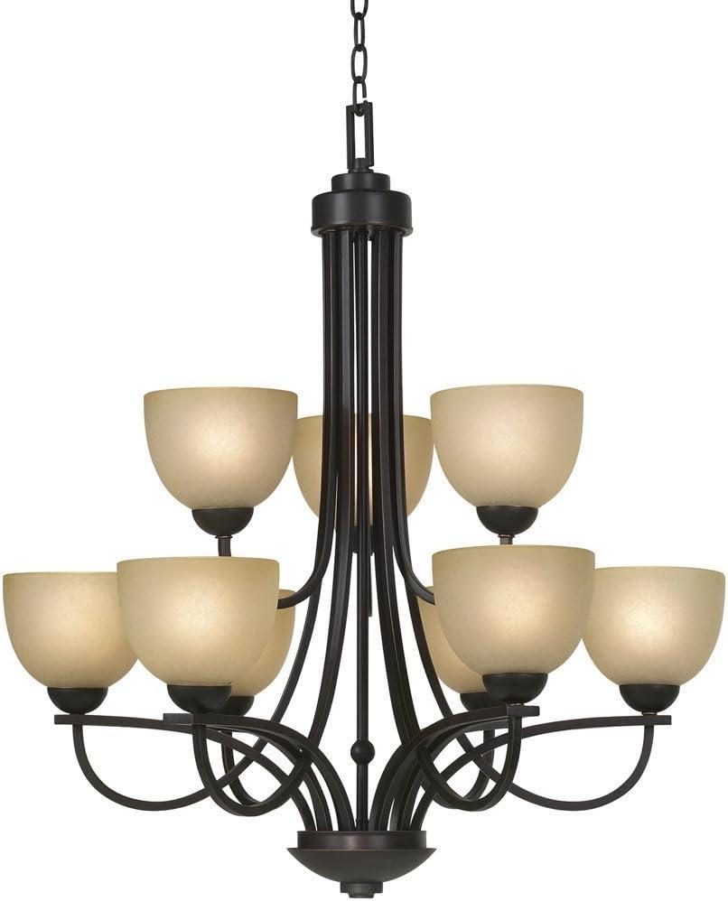 Franklin Iron Works Italian Bronze Pendant Chandelier Lighting Fixture 26" Wide Modern Antique Amber Glass 5-Light for Dining Room Kitchen Island Home