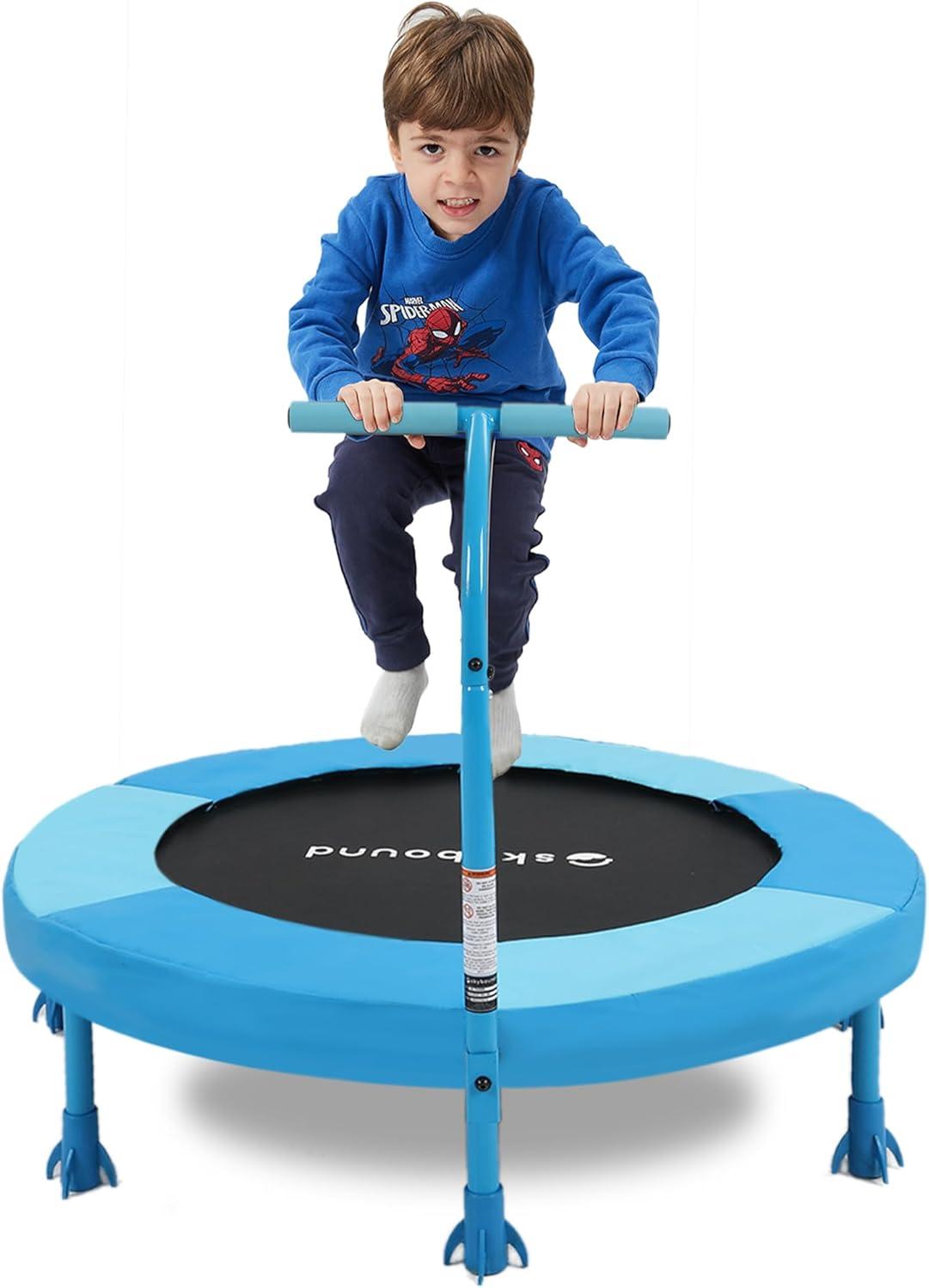 SkyBound 36 Inch Trampoline for Kids, toddler trampoline with handlebar for Age 3 +, indoor mini trampoline for kid, Ideal Gift for Boys and Girls