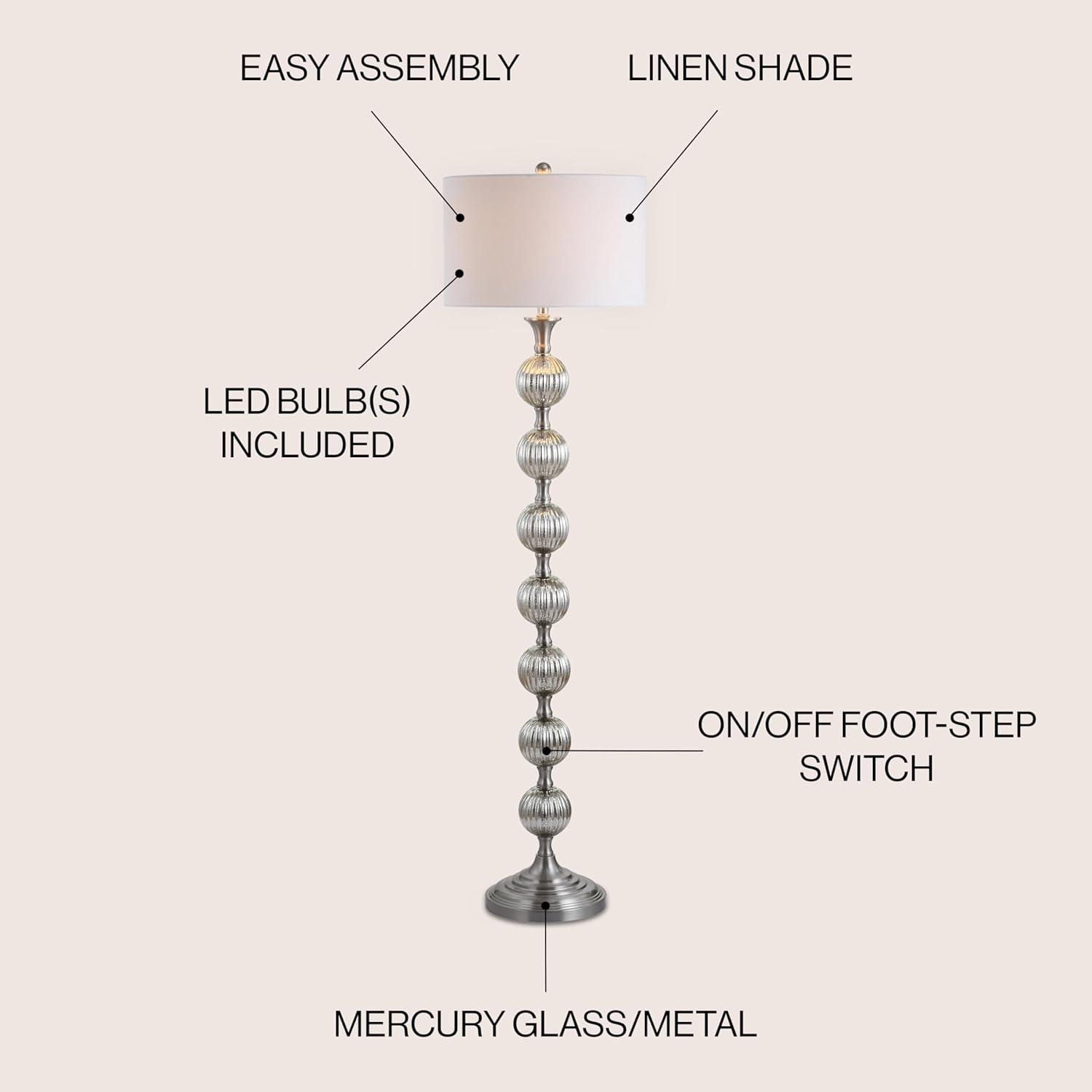 JONATHAN Y Oslo Glass/Metal LED Floor Lamp