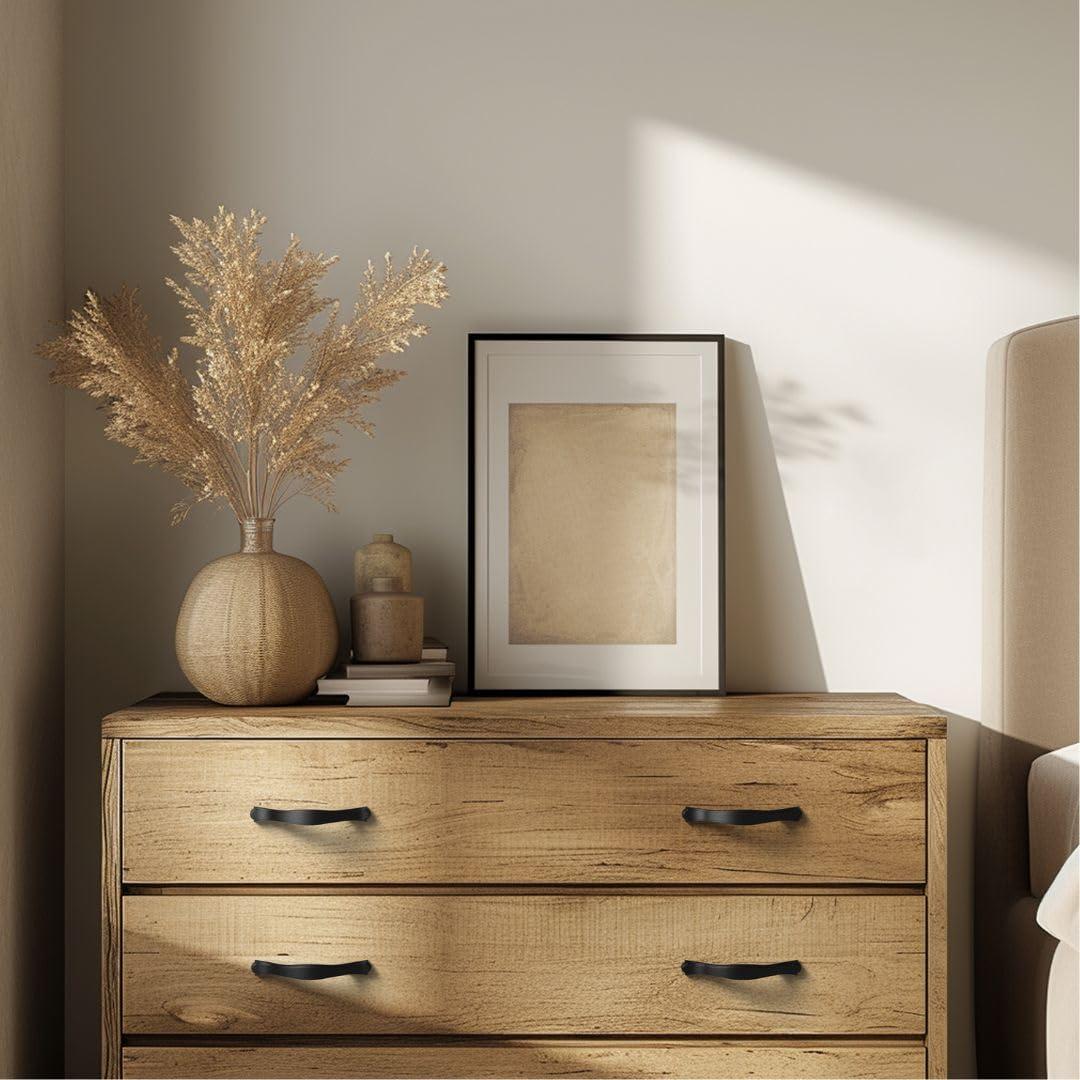 Black Zinc Traditional Arched Cabinet Pulls with Mounting Hardware