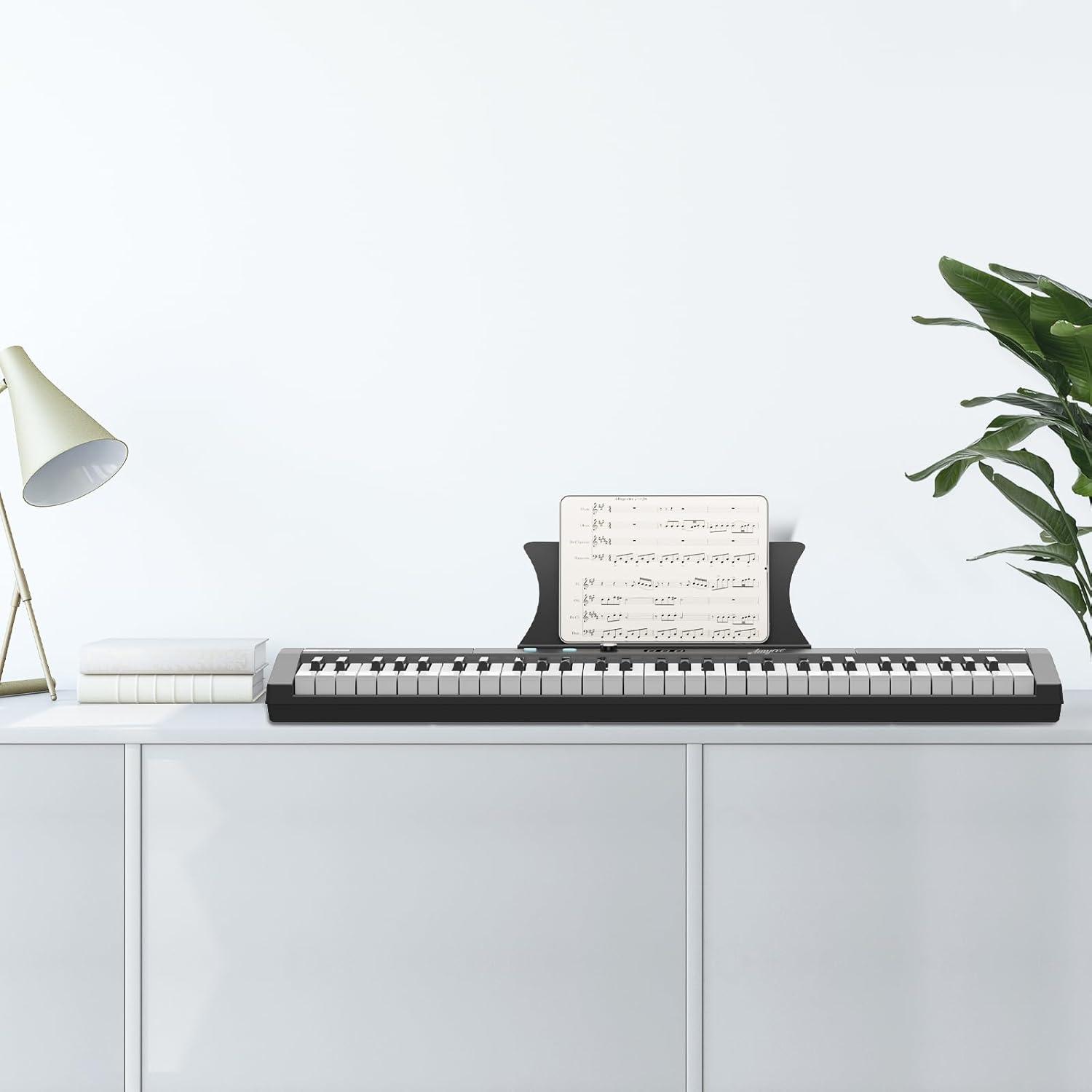 Garvee 61 Key Keyboard Piano, Protable Electric Semi-Weighted Piano Keyboard for Beginner/Professional, Built In Speakers, Pedal, for Christmas Gift