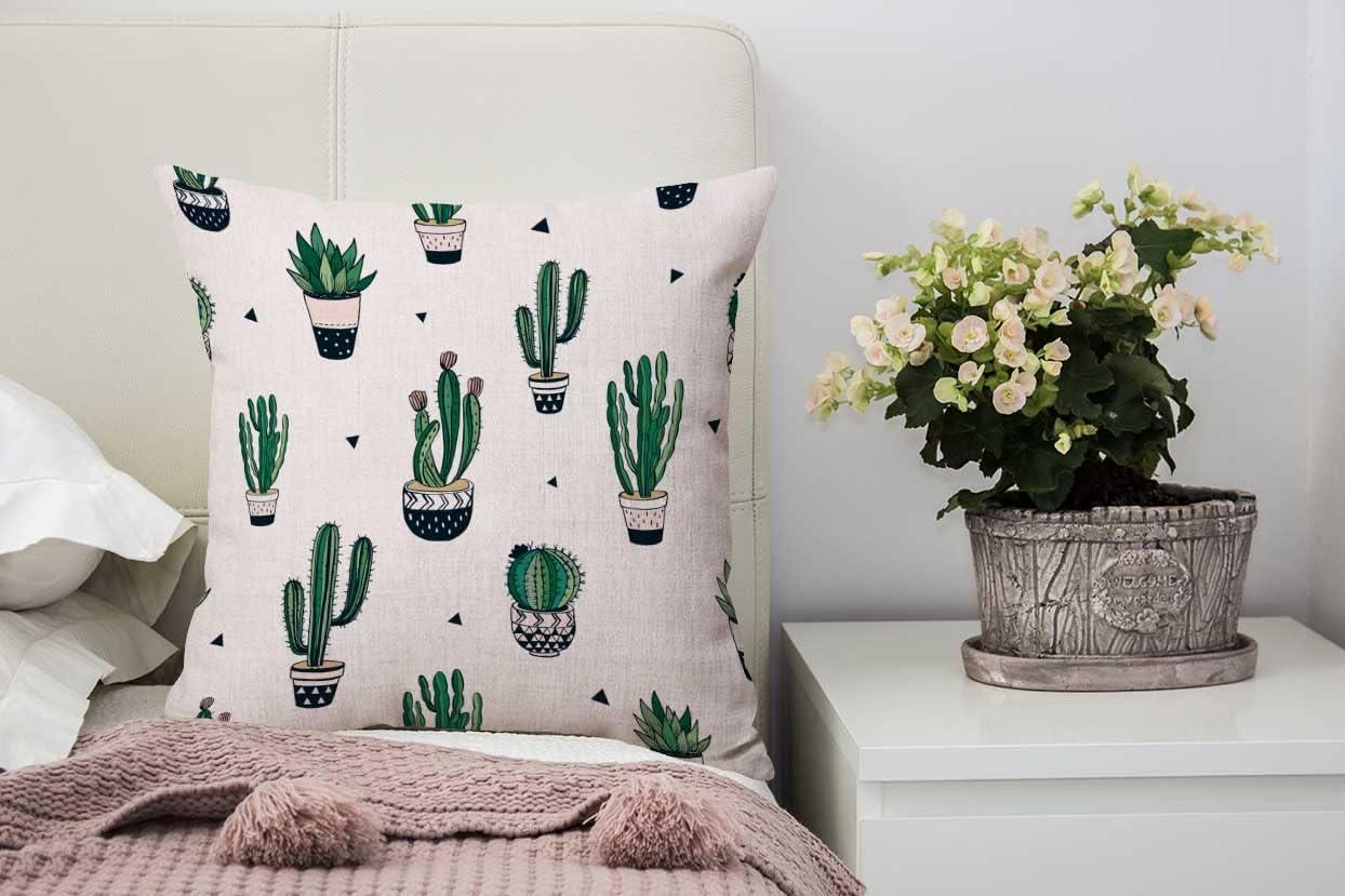 Nphuriy Mexican Floral Decorations Pillow Cover Ethnic Art Birds and Paisley Flowers Farmhouse Decor Throw Pillow Cases Cushion Cover 16 x 16 Inch Home Decoration