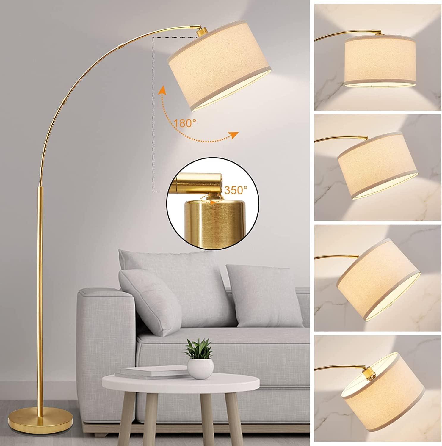 Mercer41 Vondal Arc Floor Lamps for Living Room Lighting, Modern Arched Lamp with Foot Switch