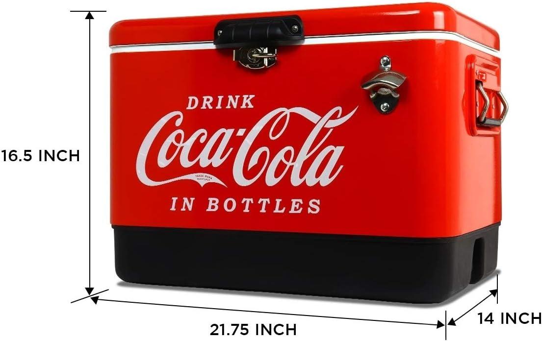 Coca-Cola Coca-Cola Ice Chest Cooler with Bottle Opener, 51L (54 qt), 85 Cans