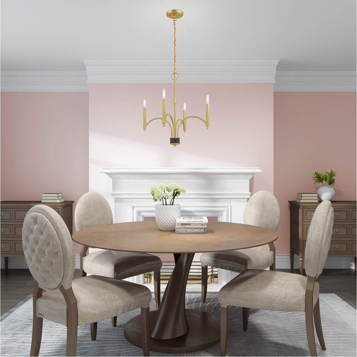 Livex Lighting Wisteria 4 - Light Chandelier in Satin Brass