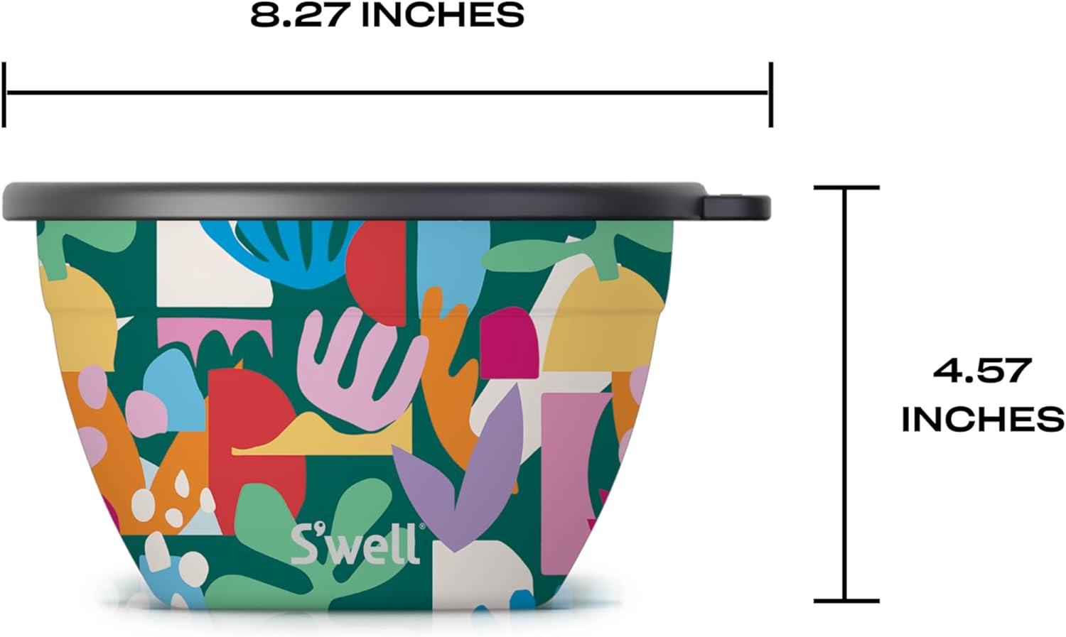 Salad Bowl Kit 64oz, Hillside Lavender, Comes with 2oz Mini Canister and Removable Tray for Organization, Leakproof, Easy to Clean, Dishwasher Safe