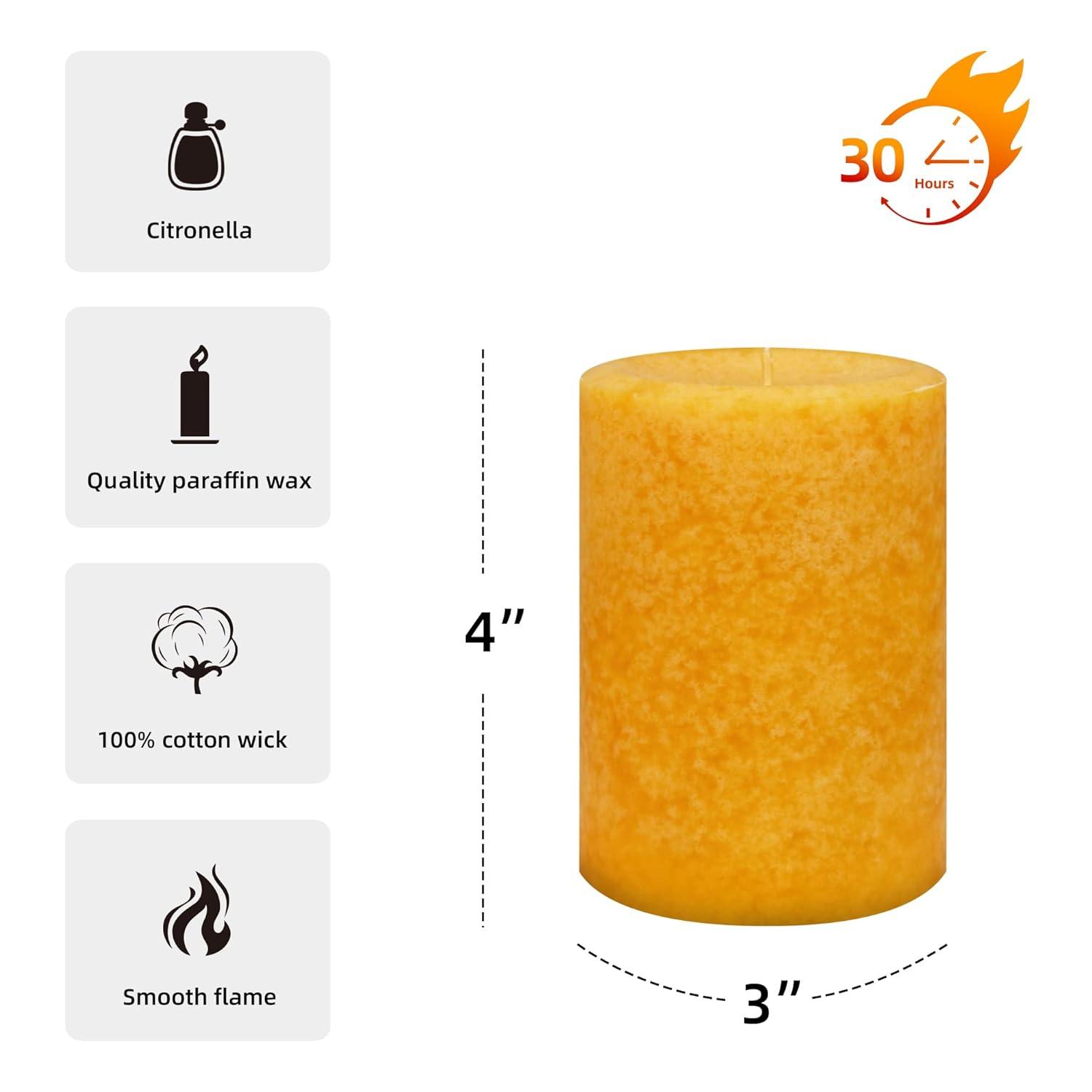 Pumpkin Spice Yellow Scented Pillar Candle 3" x 4"