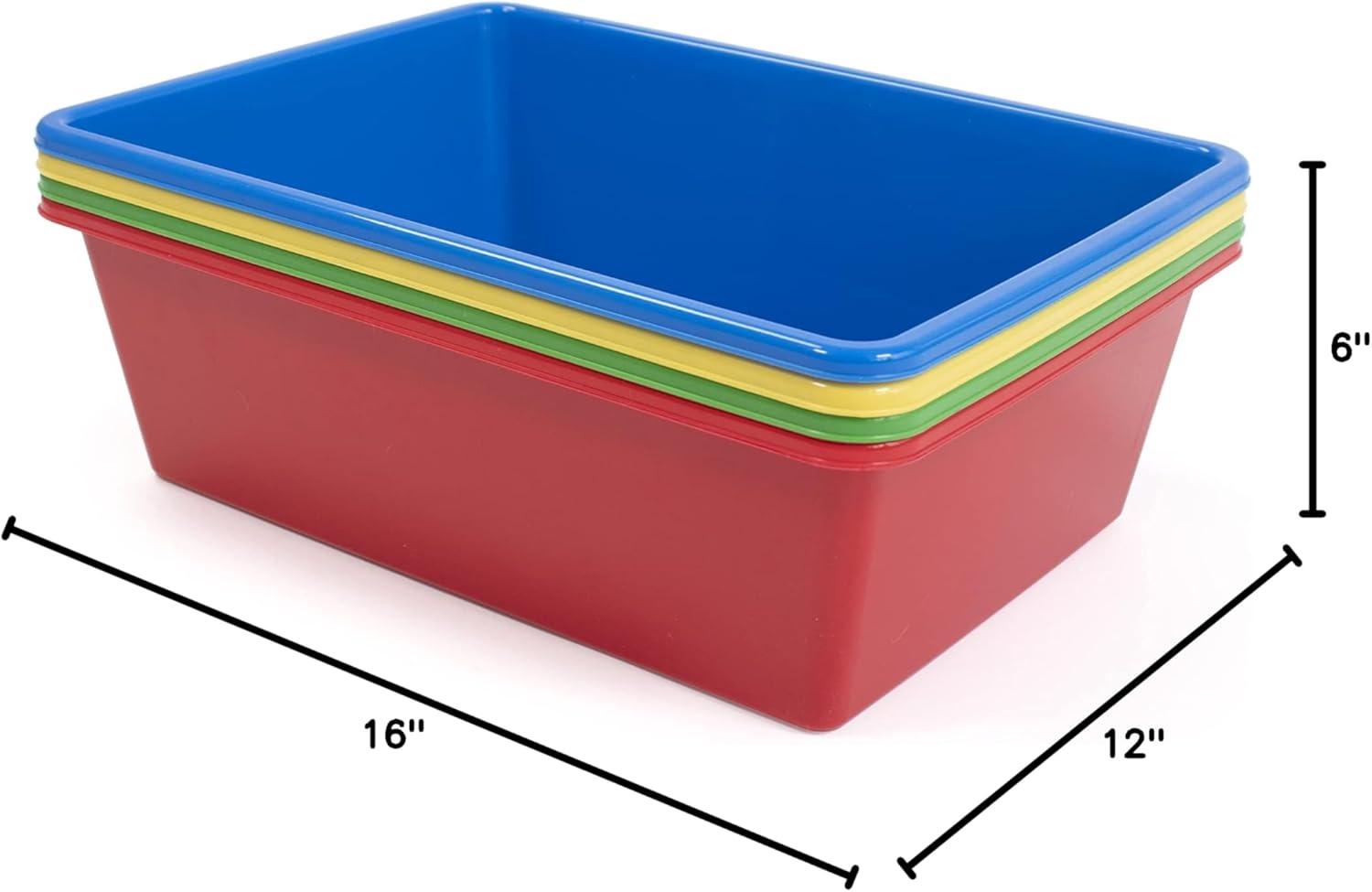 Humble Crew Large Plastic Storage Bins, Set of 4, Primary Colors