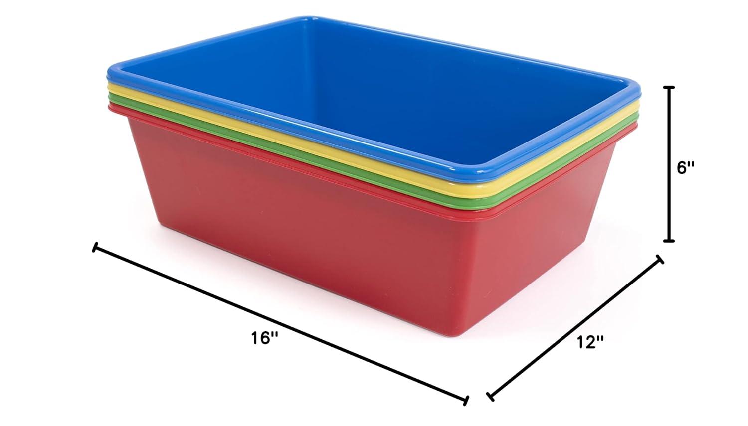 Humble Crew Large Plastic Storage Bins, Set of 4, Primary Colors