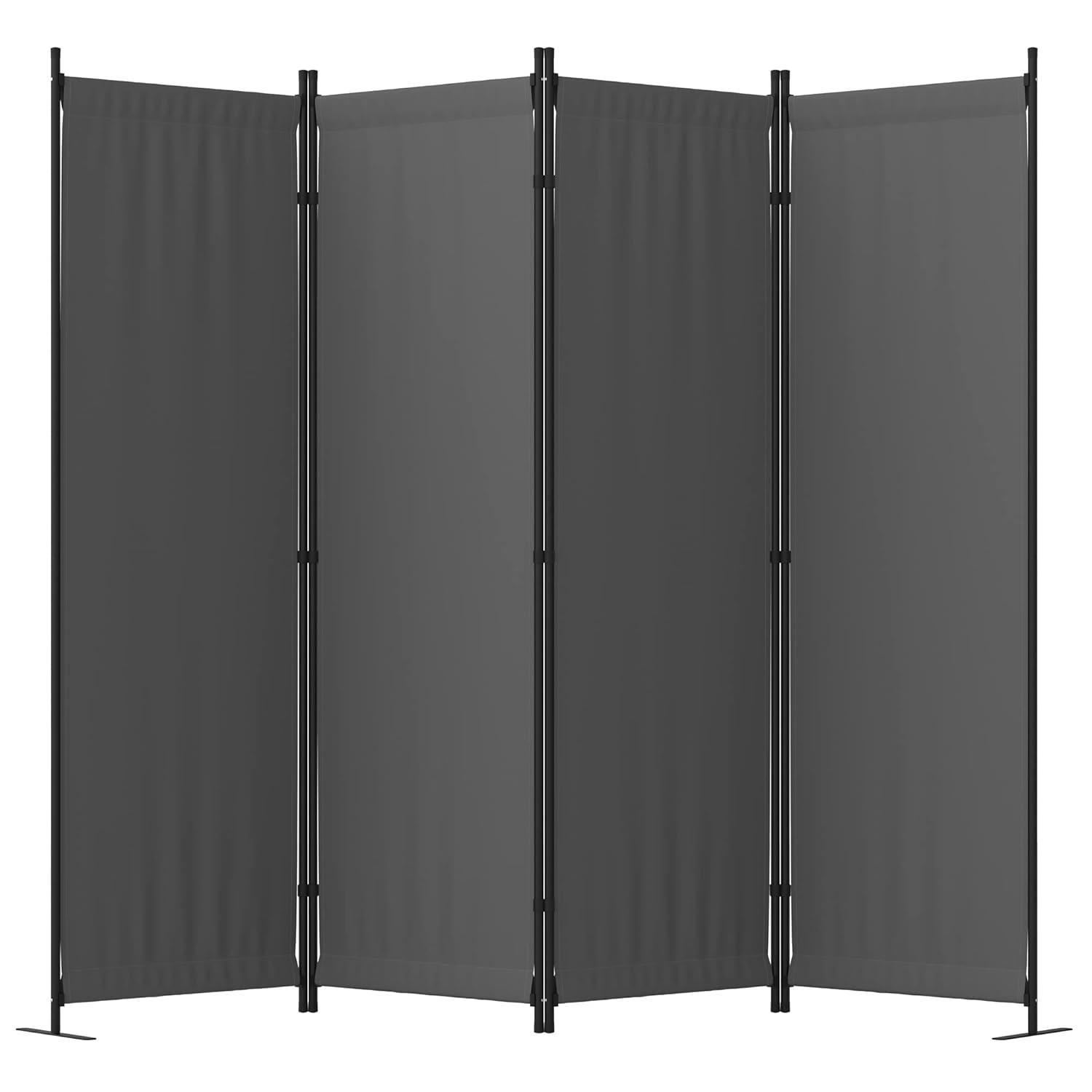 Room Divider Folding Privacy Screens 4 Panel Partitions 88" Dividers Portable Separating for Home Office Bedroom Dorm Decor (Grey)