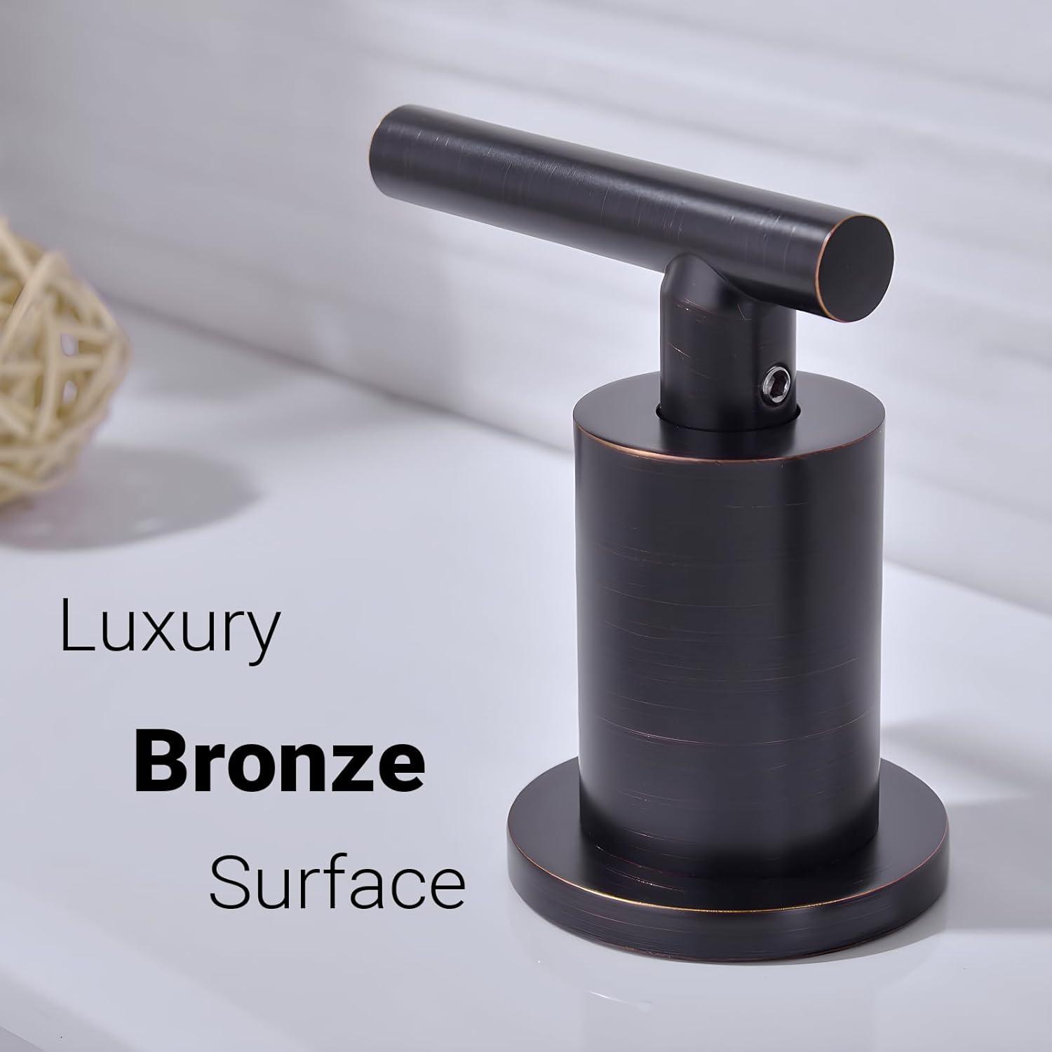 Oil Rubbed Bronze 8-Inch Widespread Double Handle Bathroom Faucet