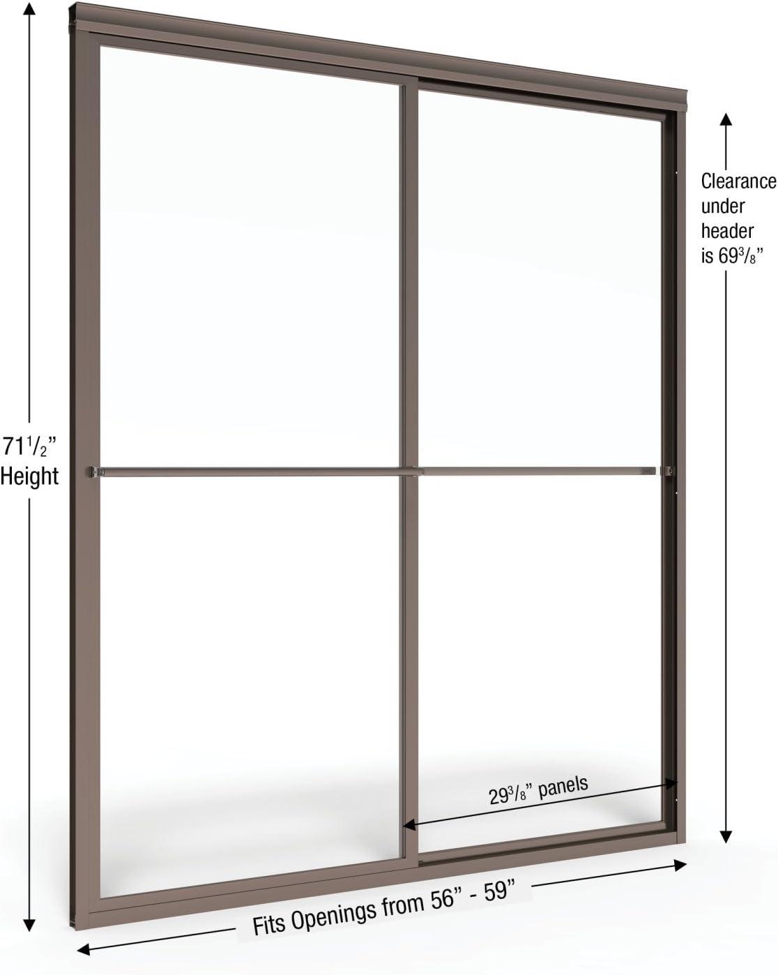 Deluxe 57" W x 71.5" H Bypass Framed Shower Door