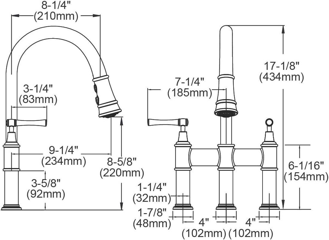 Elkay LKEC2037CR Explore Pull Down Bridge Faucet