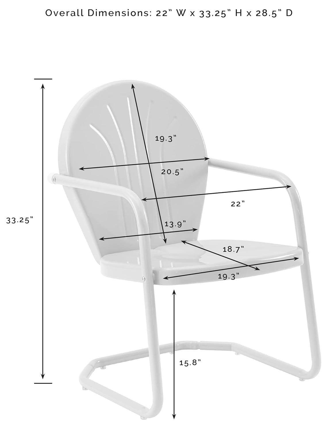 Crosley Furniture Griffith Retro Metal Patio Chair in Sky Blue