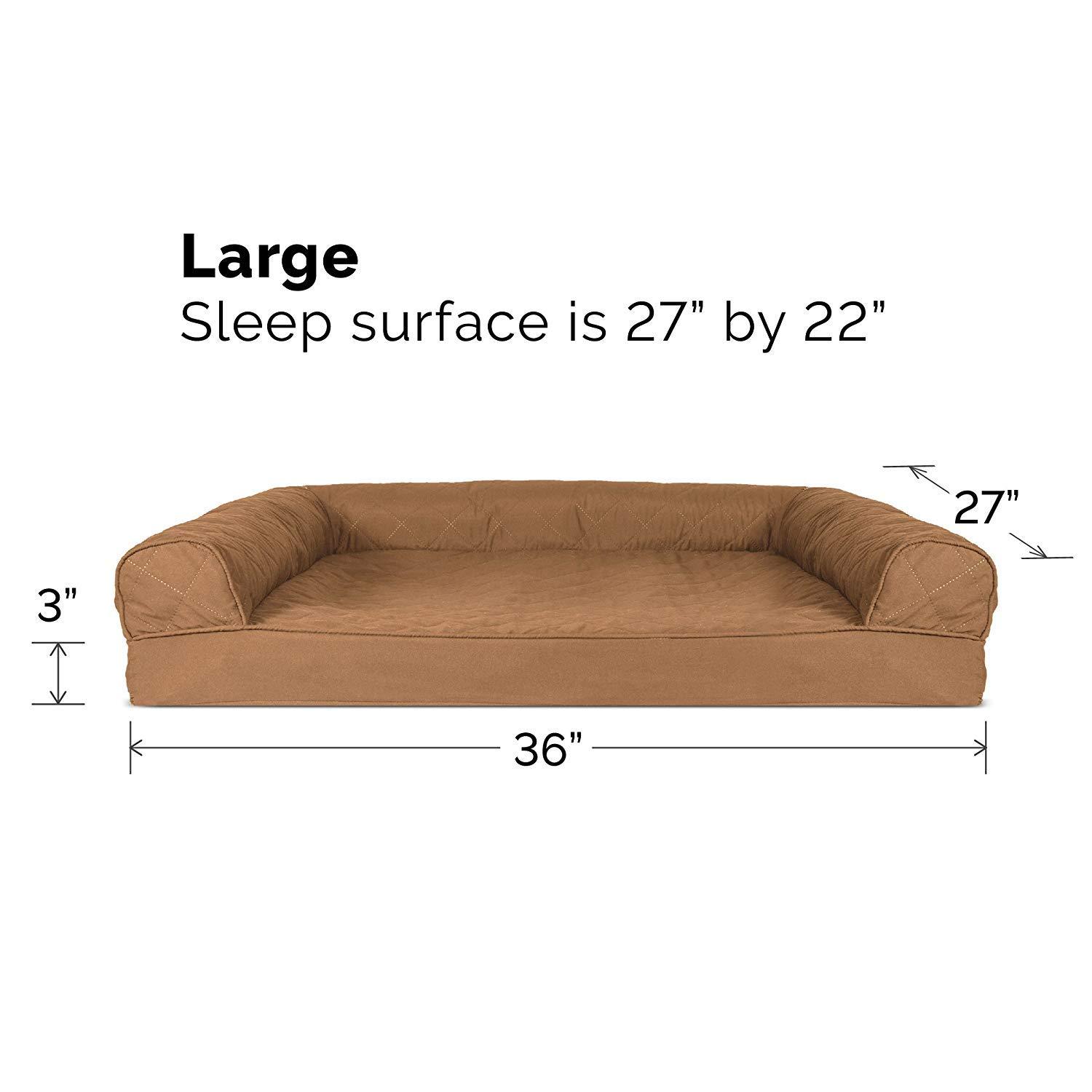 Quilted Orthopedic Bolster Sofa Pet Bed