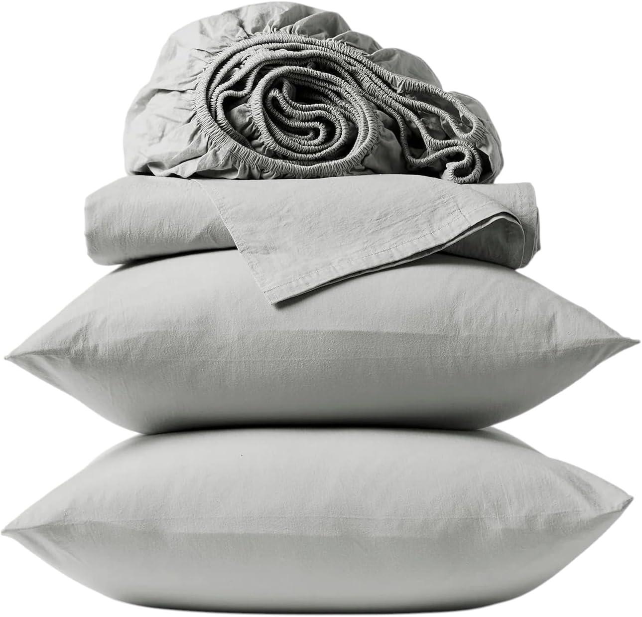 Organic Crinkled Percale Sheet Set