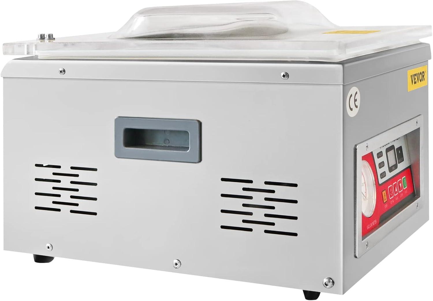 Chamber Vacuum Sealer, DZ-260A 6.5 m³/h Pump Rate, Excellent Sealing Effect with Automatic Control, 110V Kitchen Packaging Machine for Fresh Meats, Fruit Saver, Home, Commercial Using