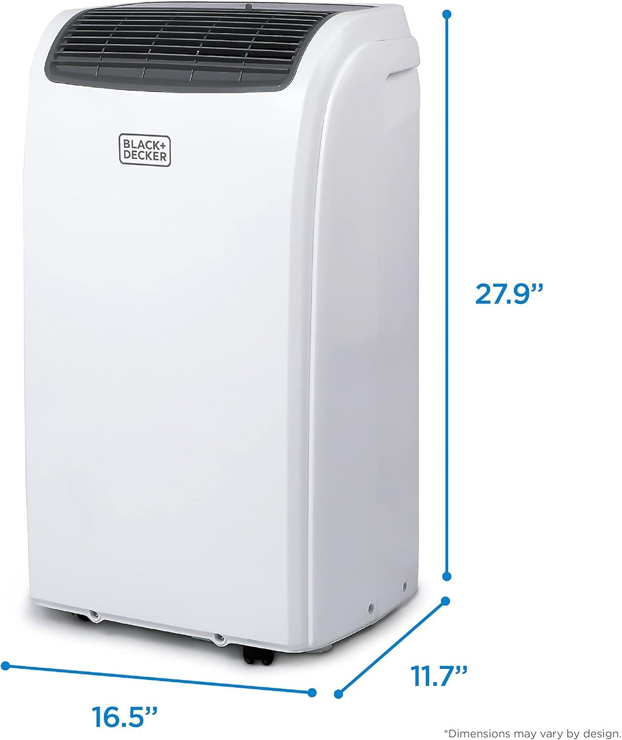 White 14,000 BTU Portable Air Conditioner with Heater and Remote