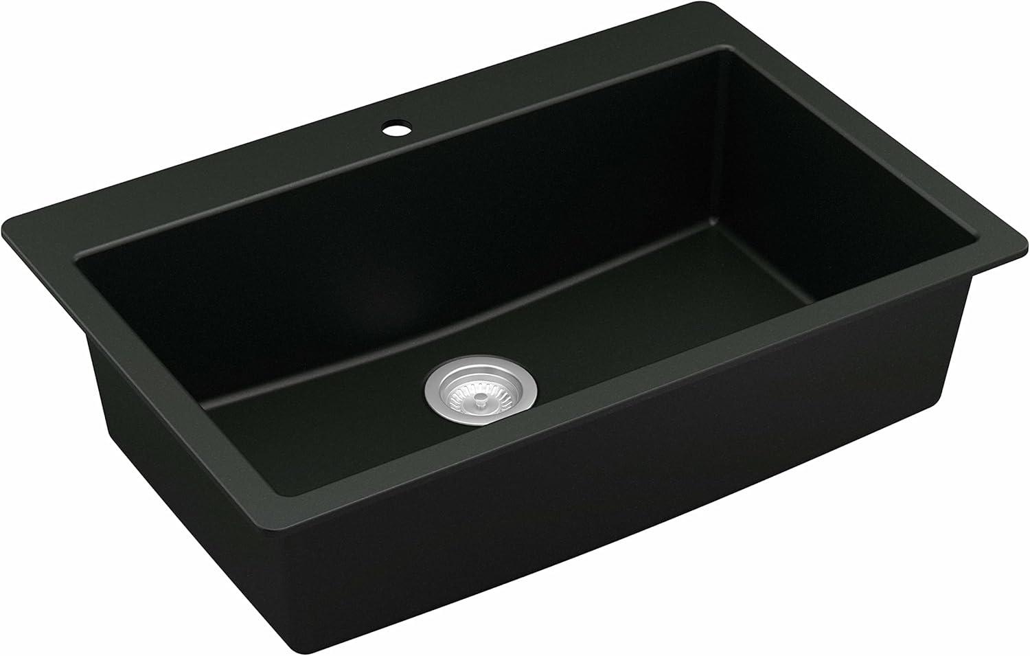 Karran Quartz 33'' X 22'' Large Single Bowl Drop-in Kitchen Sink