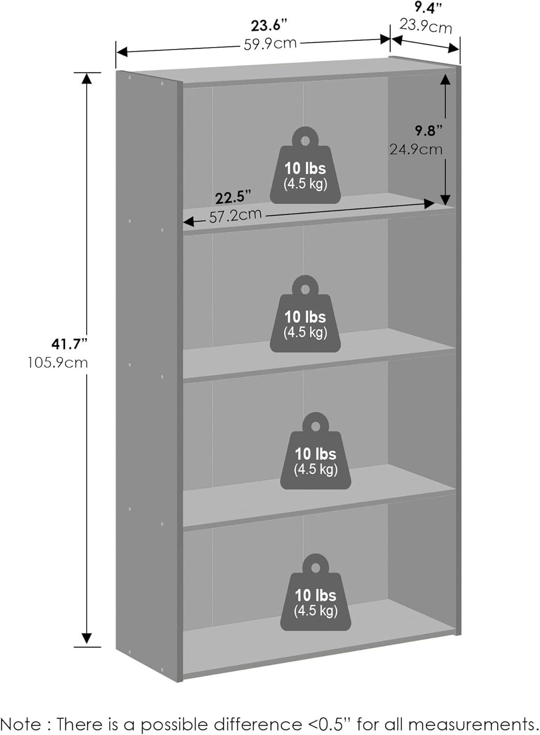 White Engineered Wood 4-Tier Freestanding Shelf