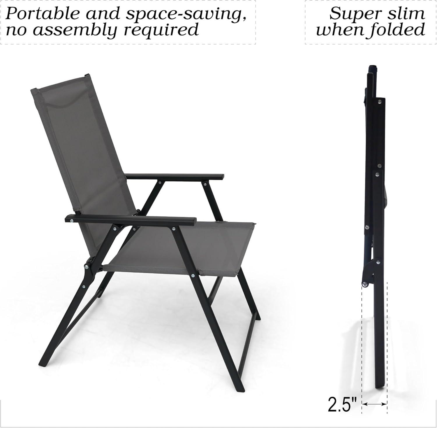 Raidan Fabric Patio Folding Chair Folding Chair Set