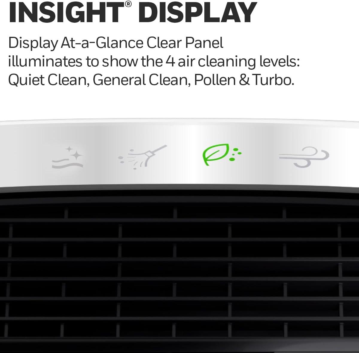 Honeywell Insight 190' Medium-Large Rooms HEPA HPA5100WV1 Air Purifier White: Quiet Fan, Carbon Filter, Energy Star Certified
