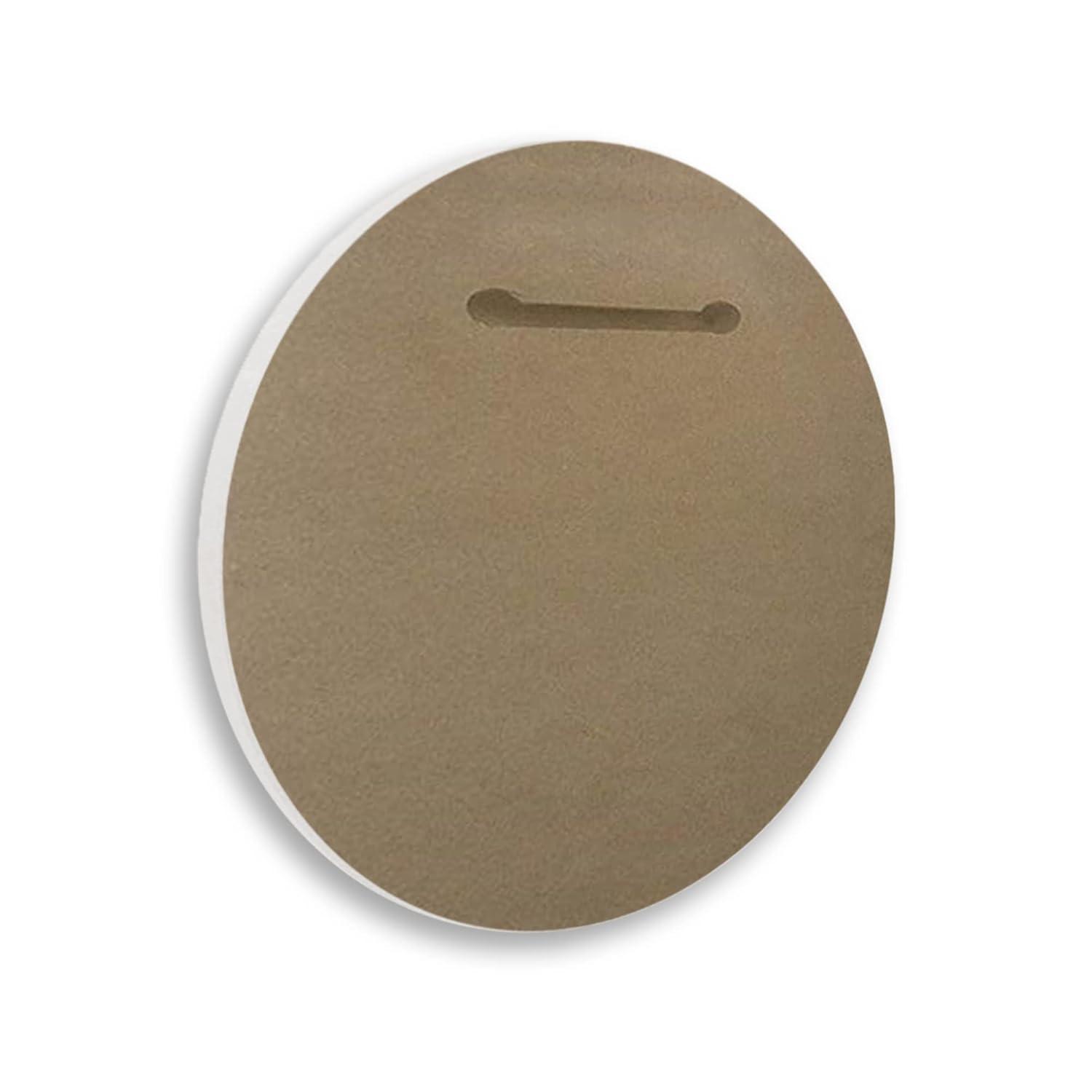 Stupell Industries Abstract Deco Sunburst Shape Over Dark Blue Circular Wall Plaque, 12" Diameter