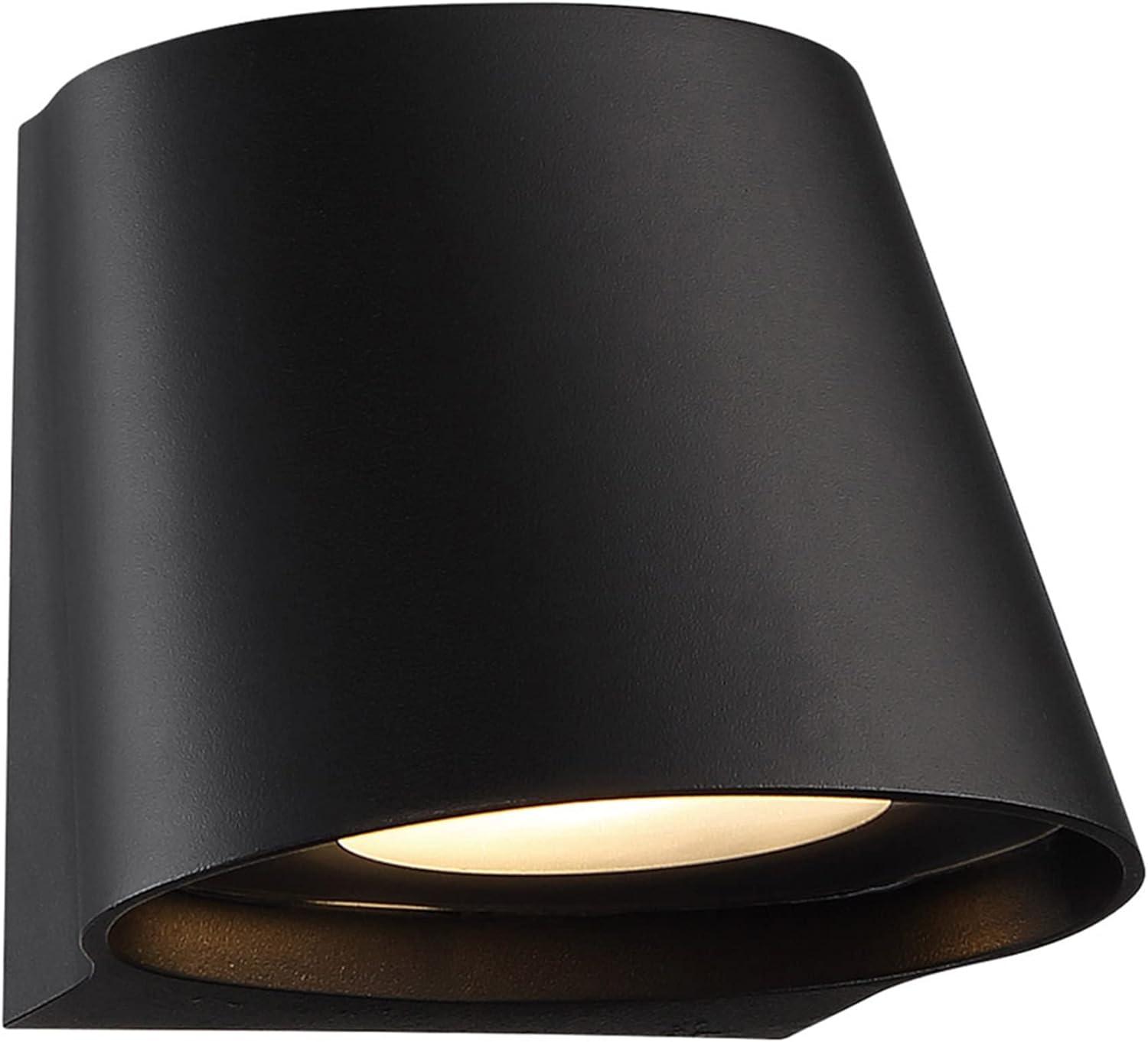 WAC Lighting Mod 7" 1-Light LED Aluminum Indoor and Outdoor Wall Light in Black