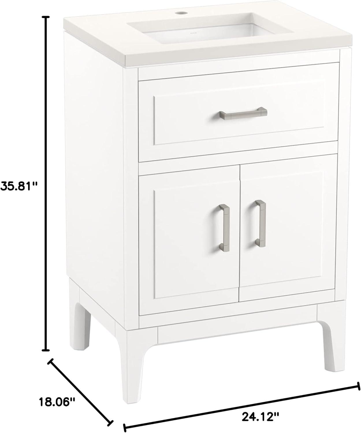 Seer 24" Freestanding Single Bathroom Vanity Cabinet with Sink and Quartz Top