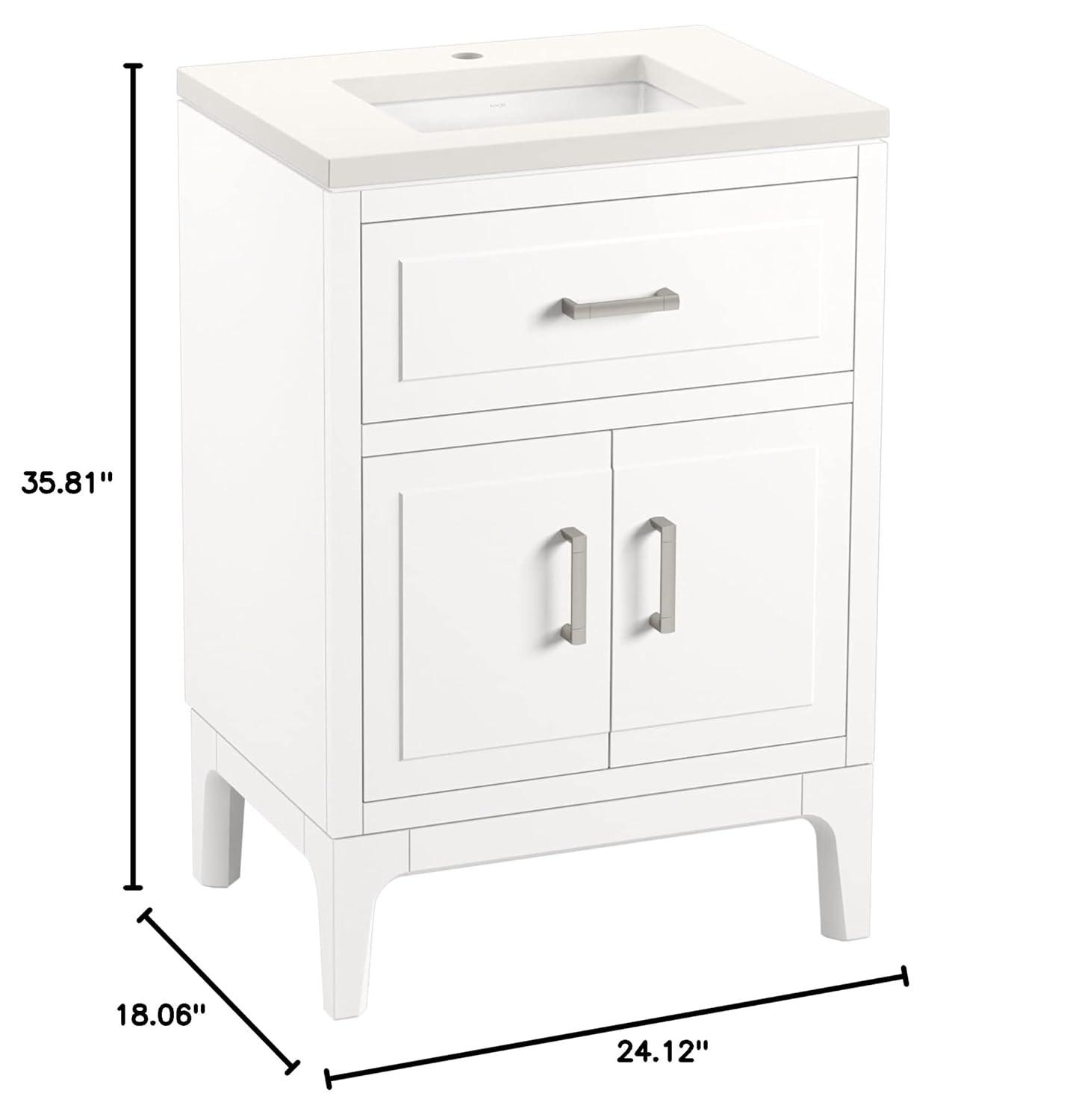 Seer 24" Freestanding Single Bathroom Vanity Cabinet with Sink and Quartz Top